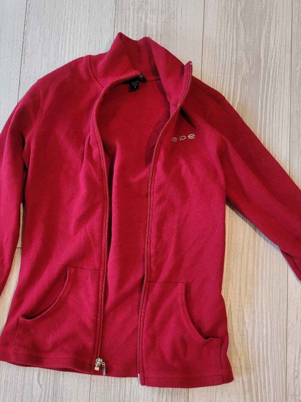 Red BEBE Rhinestone Jacket